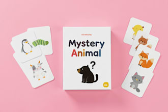 do design digital illustration for kids educational memory card game