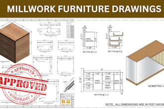 provide accurate millwork shop drawings casework furniture drafting cabinetry