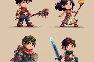 create professional pixel art characters and animations