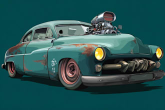 draw car vector illustration automotive for t shirt design
