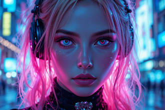 maker cyberpunk pop art portrait