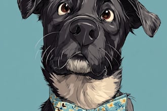 draw disney style pet portrait