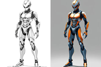 draw or design any robots art for you