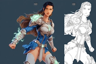 draw your characters and fanart in semi realistic art