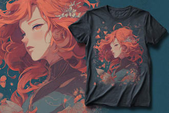 draw anime and fantasy tshirt design