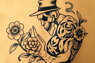 create awesome old school tattoo style design