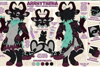 draw furry charcarter reference sheet anthro nsfw sfw ref sheet oc ref sheet