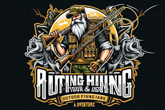 design a fierce hunting mascot logo for your brand or team