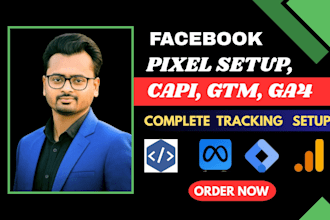 setup fb pixel, capi, GTM, ga4 tracking for your business