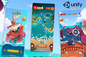 develop unity 2d and 3d game for android, ios, web and monetization