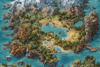 design fantasy map illustration isometric map