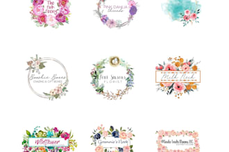 do wonderful floral, garden, botanical, flower shop, female, pink, boho , logo