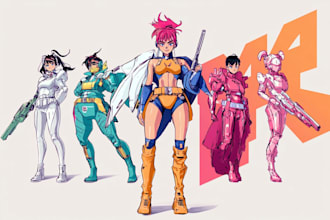 design anime character , cyberpunk character