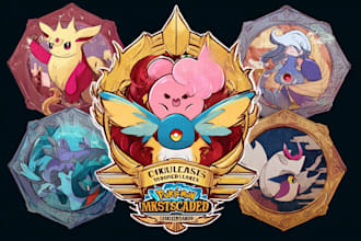 draw you pokemon art logo draft league team, banner, fakemon