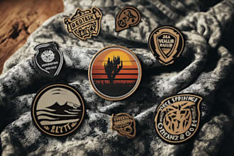 make vintage retro sticker badge, pin, patch and circular round logo