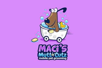 design wonderful mobile grooming business logo