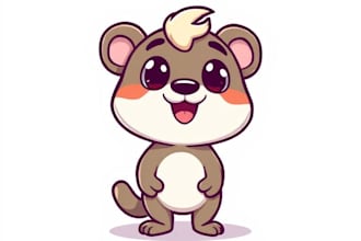 design cute cartoon cute mascot logo cartoon illustration