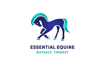 design awesome essential equine massage therapy logo