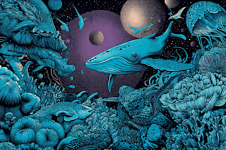 create unique psychedelic illustrations for tshirts, posters, and merchandise