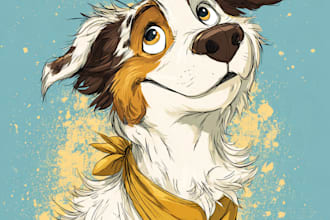 draw custom animal cartoon illustration