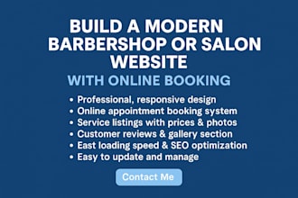 build my barbershop website, barber website, salon website, appointment booking