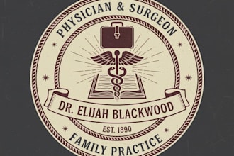 design a vintage doctor logo with a classic and professional style