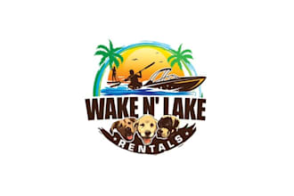 design motivation minimal lake rentals logo