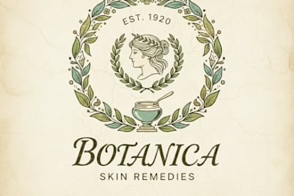 design a vintage skin care logo with a classic and elegant style