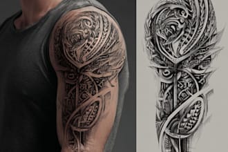 make a personalized tribal tattoo illustration