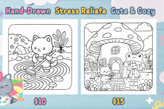 create kawaii bold and easy coloring pages
