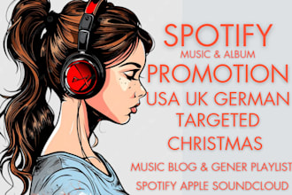 do USA christmas spotify music promotion, playlists, monthly listeners