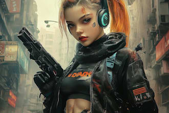 design stunning sci fi portrait art