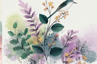 botanical illustrations of flowers, plants