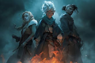 fantasy character design, fantasy illustrations