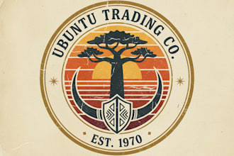 design a vintage african logo
