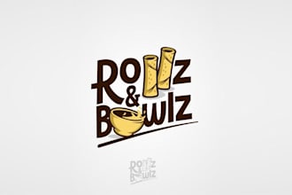 design roll bowl food truck logo
