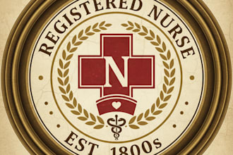design a vintage nurse logo with classic and professional style