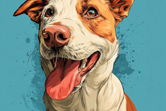 draw your beloved pet into a fun vector art cartoon