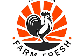design a geometric rooster logo for modern businesses