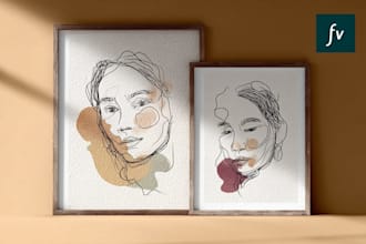 do scribble art, abstract line portrait