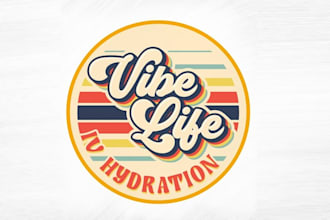 design vibe life retro van logo