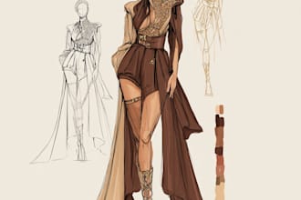draw professional technical sketches for fashion design