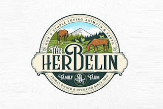 design vintage cozy farm style strong features logo