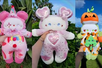 design soft custom plush dolls pattern handmade stuffed animal toy from concept