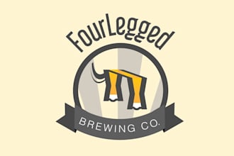 create a iconic minimal logo for four legged brewing co
