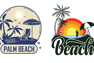 make a summer beach logo design