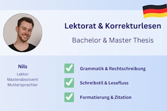 proofread and edit your german bachelor or master thesis