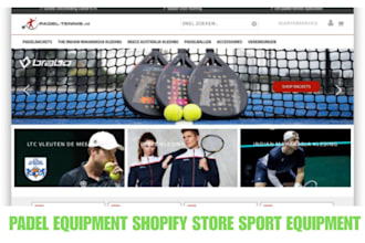 build padel equipment shopify store sport equipment store tennis