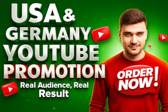 do USA german youtube promotion and video promotion to real USA audience