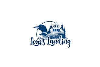 design iconic consulting lake cabin logo